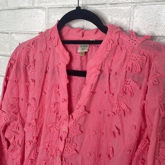 Anthropologie Seen/Worn/Kept Kathryn Textured Floral Blouse - Picture 7 of 13